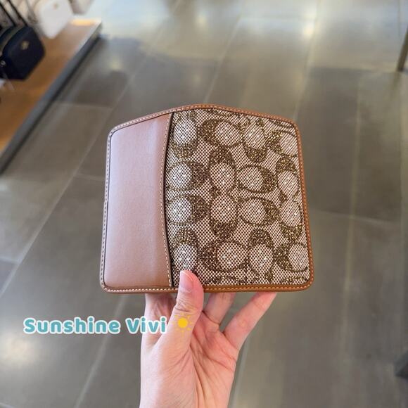 NWT Limited Coach Essential Slim Card Case In Crystal Signature Jacquard CCD16 - Picture 4 of 8